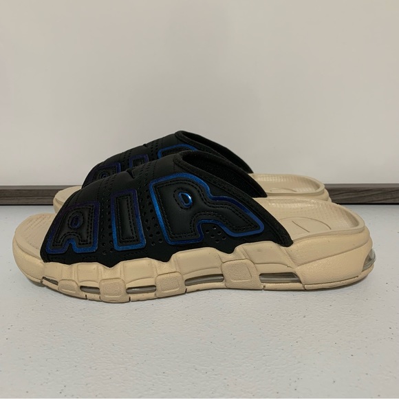 Nike Air More Uptempo “Black/Multi-Color/Sanddrift/Clear” Slides-Size 7 NWOT main image 9
